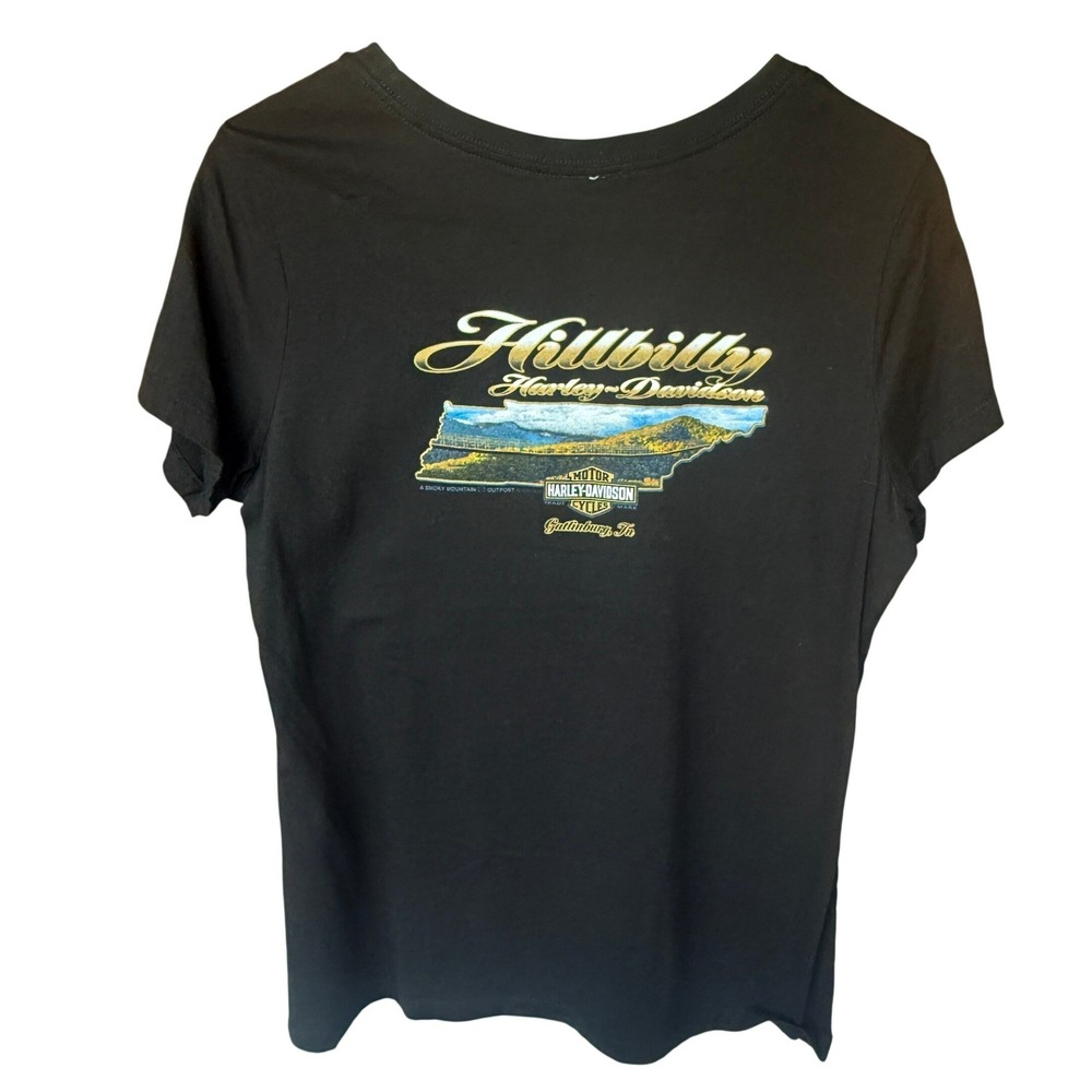 Harley Davidson Hillbilly Graphic Tee Shirt Smoky Mountains Motorcycle‎ T Shirt - Picture 4 of 6